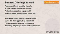 Dr John Celes - Sonnet: Offerings to God