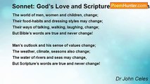 Dr John Celes - Sonnet: God’s Love and Scriptures- Will Not Change