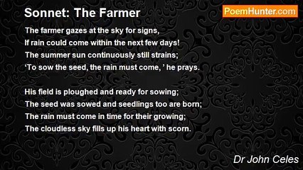 Dr John Celes - Sonnet: The Farmer