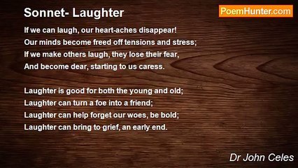 Dr John Celes - Sonnet- Laughter