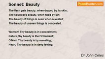 Dr John Celes - Sonnet: Beauty