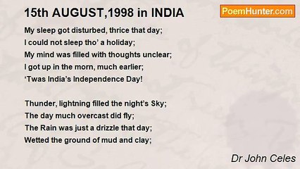 Dr John Celes - 15th AUGUST,1998 in INDIA