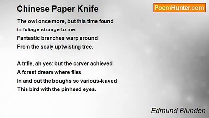 Edmund Blunden - Chinese Paper Knife