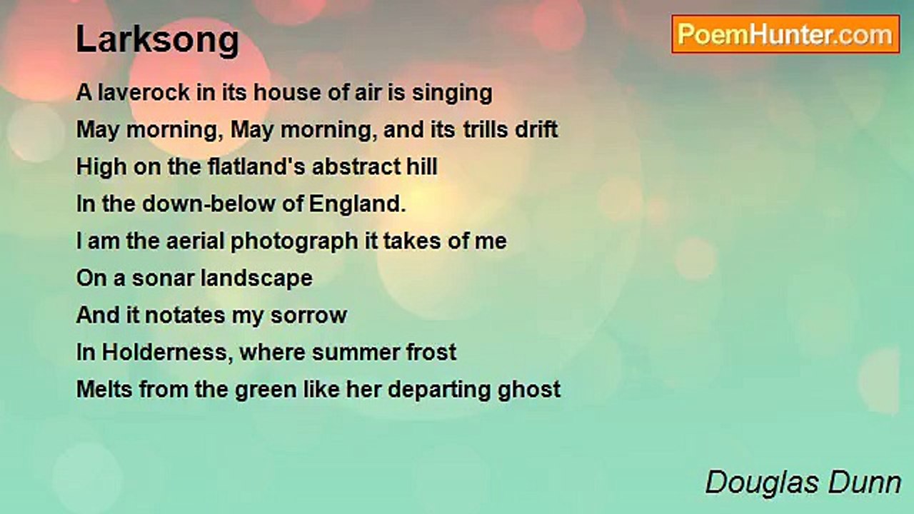 Douglas Dunn - Larksong