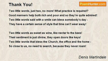 Denis Martindale - Thank You!