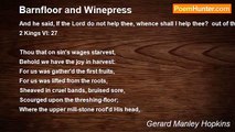 Gerard Manley Hopkins - Barnfloor and Winepress