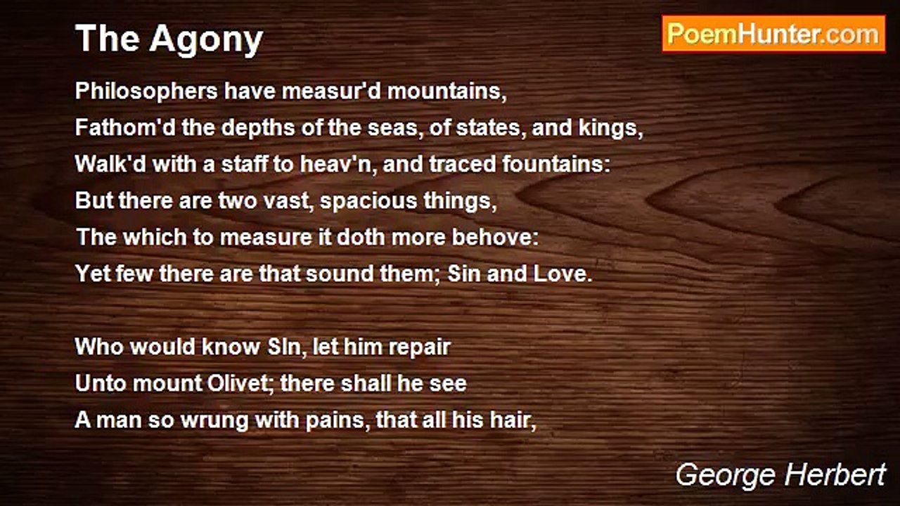 George Herbert - The Agony