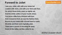 Wilfrid Scawen Blunt - Farewell to Juliet