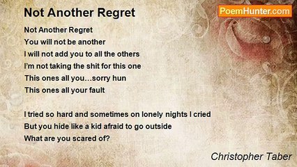 Christopher Taber - Not Another Regret