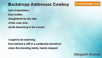 Margaret Atwood - Backdropp Addresses Cowboy