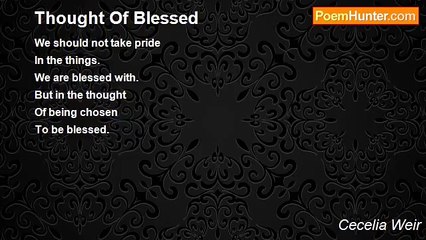 Cecelia Weir - Thought Of Blessed