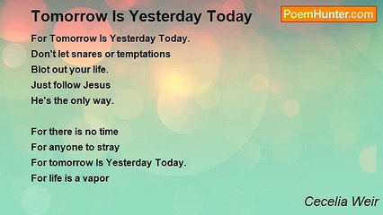 Cecelia Weir - Tomorrow Is Yesterday Today