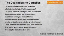 Gaius Valerius Catullus - The Dedication: to Cornelius