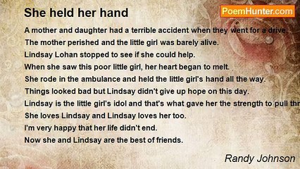 Randy Johnson - She held her hand