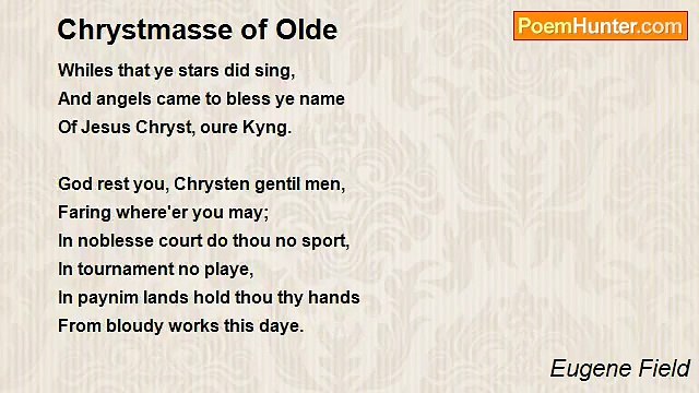 Eugene Field - Chrystmasse of Olde