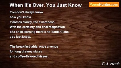C.J. Heck - When It's Over, You Just Know