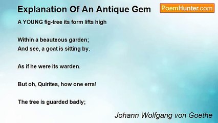 Johann Wolfgang von Goethe - Explanation Of An Antique Gem
