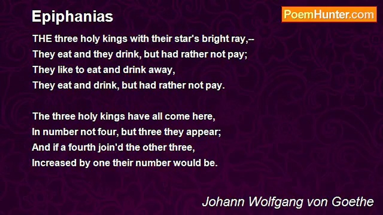 Johann Wolfgang von Goethe - Epiphanias