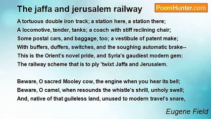 Eugene Field - The jaffa and jerusalem railway