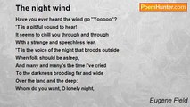 Eugene Field - The night wind