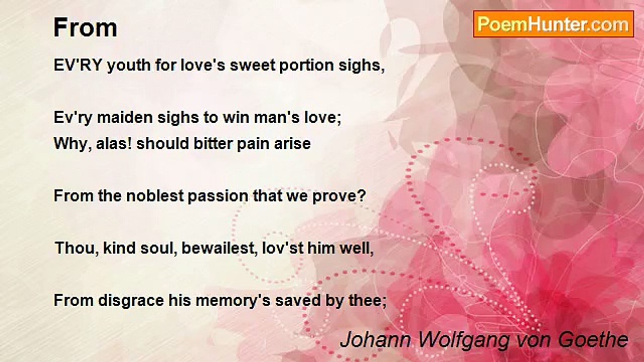 Johann Wolfgang von Goethe - From