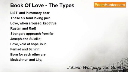 Johann Wolfgang von Goethe - Book Of Love - The Types