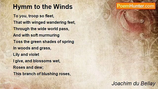 Joachim du Bellay - Hymm to the Winds