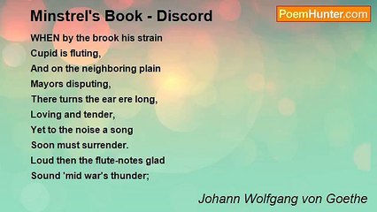 Johann Wolfgang von Goethe - Minstrel's Book - Discord
