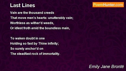Emily Jane Brontë - Last Lines
