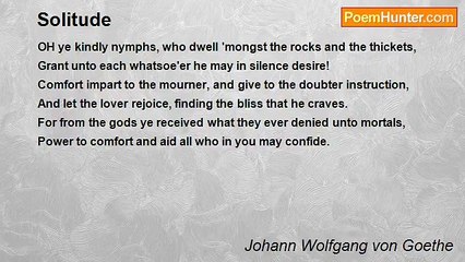 Johann Wolfgang von Goethe - Solitude