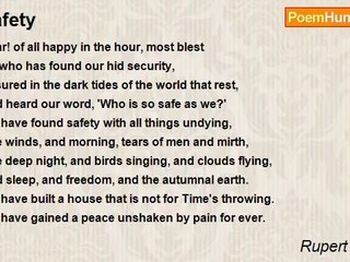 Rupert Brooke - Safety