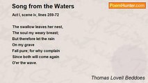 Thomas Lovell Beddoes - Song from the Waters