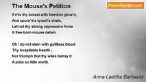 Anna Laetitia Barbauld - The Mouse's Petition