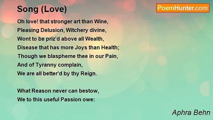 Aphra Behn - Song (Love)
