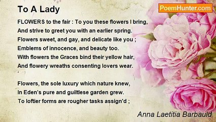 Anna Laetitia Barbauld - To A Lady