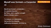 Emily Dickinson - Myself was formed—a Carpenter