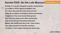 John Milton - Sonnet XVIII: On the Late Massacre in Piemont