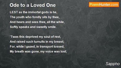 Sappho - Ode to a Loved One