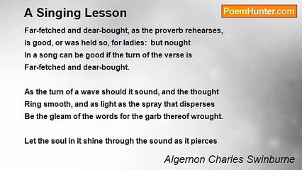 Algernon Charles Swinburne - A Singing Lesson