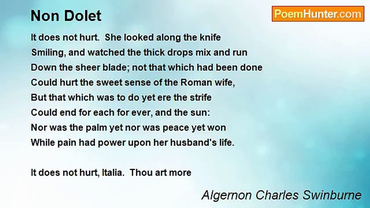 Algernon Charles Swinburne - Non Dolet