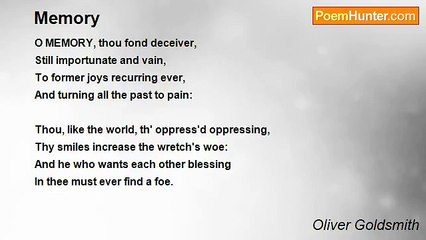 Oliver Goldsmith - Memory