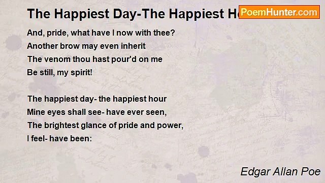 Edgar Allan Poe - The Happiest Day-The Happiest Hour