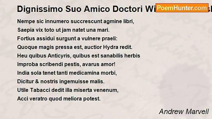 Andrew Marvell - Dignissimo Suo Amico Doctori Wittie. De Translatione Vulgi