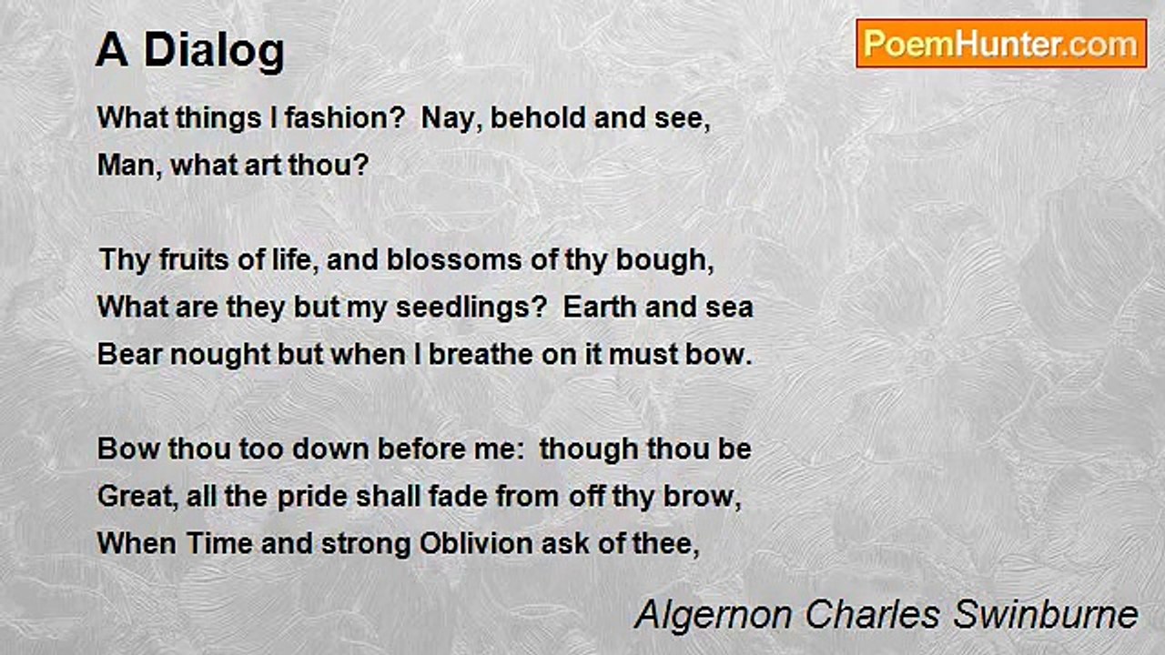 Algernon Charles Swinburne - A Dialog