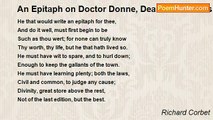 Richard Corbet - An Epitaph on Doctor Donne, Dean of St. Paul's