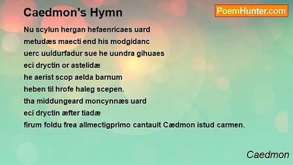 Caedmon - Caedmon's Hymn