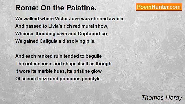 Thomas Hardy - Rome: On the Palatine.