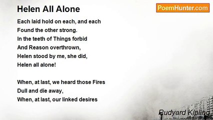 Rudyard Kipling - Helen All Alone