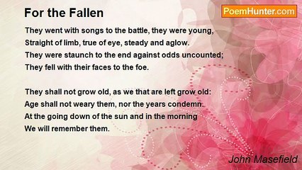 John Masefield - For the Fallen