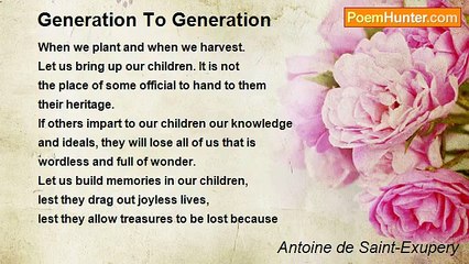 Antoine de Saint-Exupery - Generation To Generation